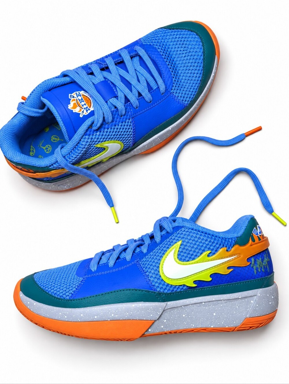 NIKE BLUE JA 1 "Backyard BBQ" BASKETBALL SNEAKERS Boys Size 7 Women's Size 8.5 - Picture 10 of 10